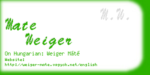 mate weiger business card