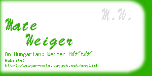 mate weiger business card